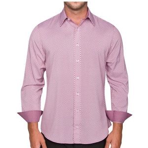 Nick Graham Performance Stretch Long Sleeve Woven Shirt - XL, Red